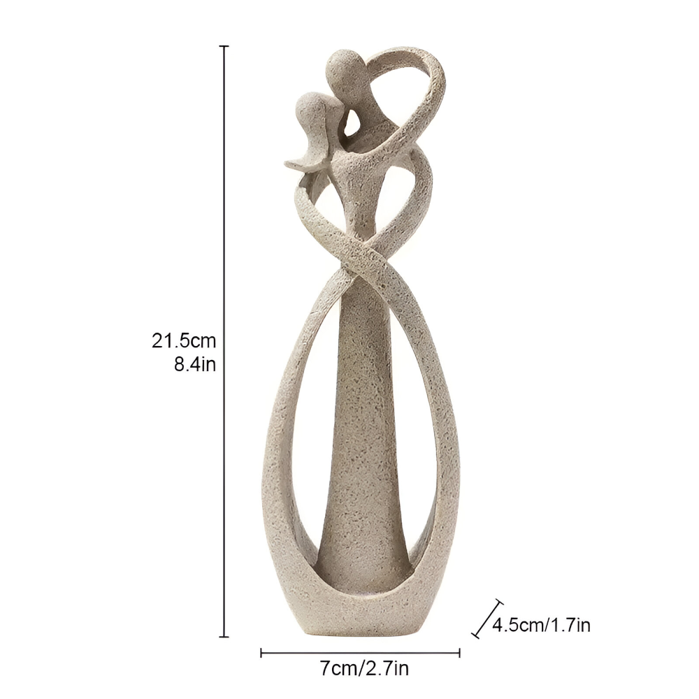 Abstrakt kyssende par skulptur i resin – moderne romantisk dekoration