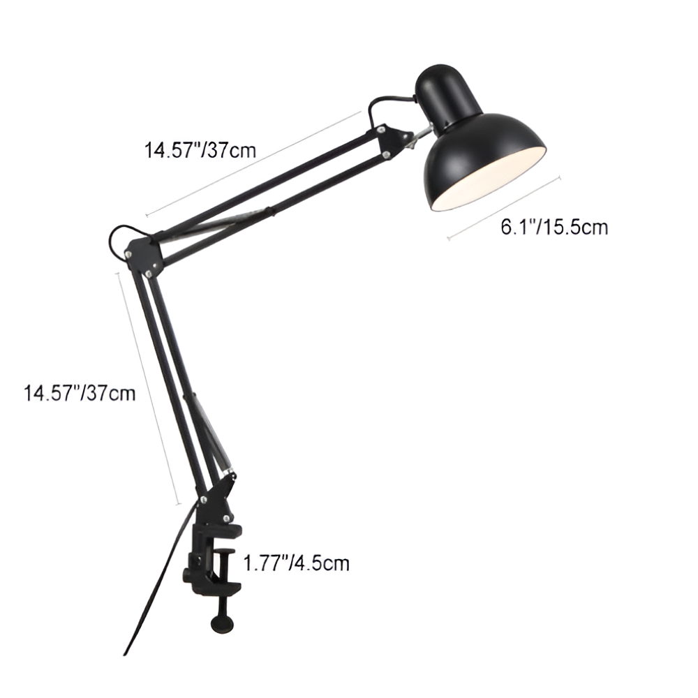 Justerbar skrivebordslampe med clip – LED lampe med lang arm
