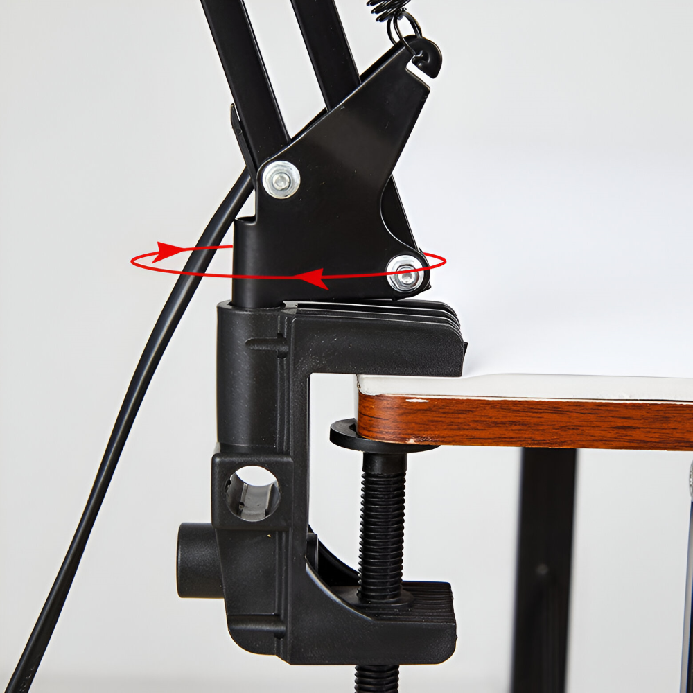 Justerbar skrivebordslampe med clip – LED lampe med lang arm