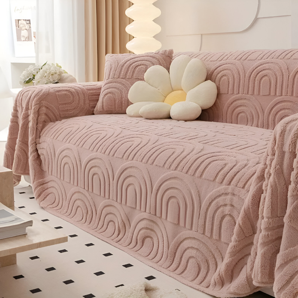 Jacquard sofaovertræk i velour – blødt og multifunktionelt design