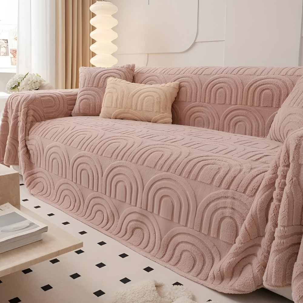 Jacquard sofaovertræk i velour – blødt og multifunktionelt design