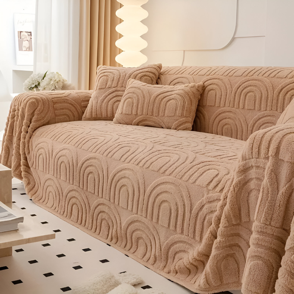 Jacquard sofaovertræk i velour – blødt og multifunktionelt design