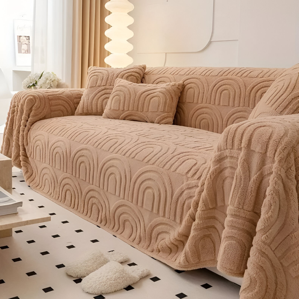 Jacquard sofaovertræk i velour – blødt og multifunktionelt design