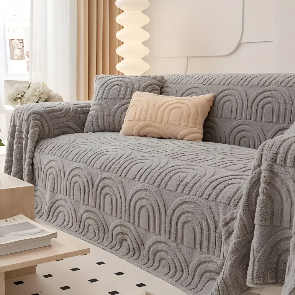 Jacquard sofaovertræk i velour – blødt og multifunktionelt design