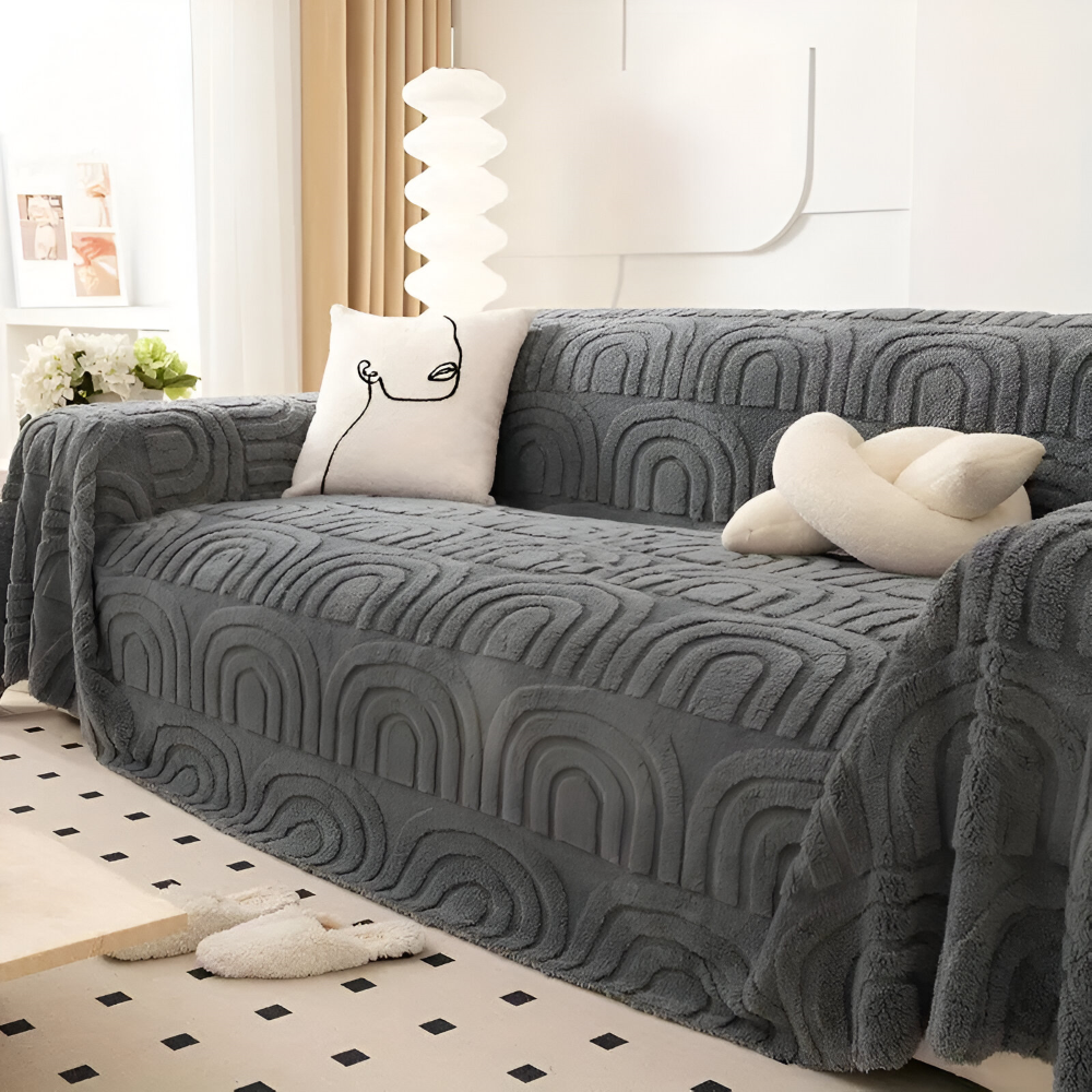 Jacquard sofaovertræk i velour – blødt og multifunktionelt design