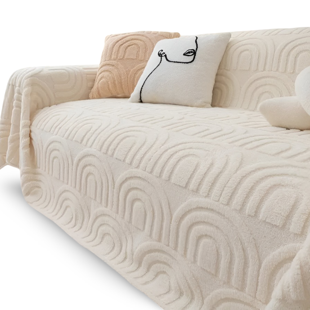 Jacquard sofaovertræk i velour – blødt og multifunktionelt design