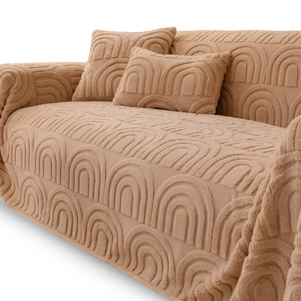 Jacquard sofaovertræk i velour – blødt og multifunktionelt design