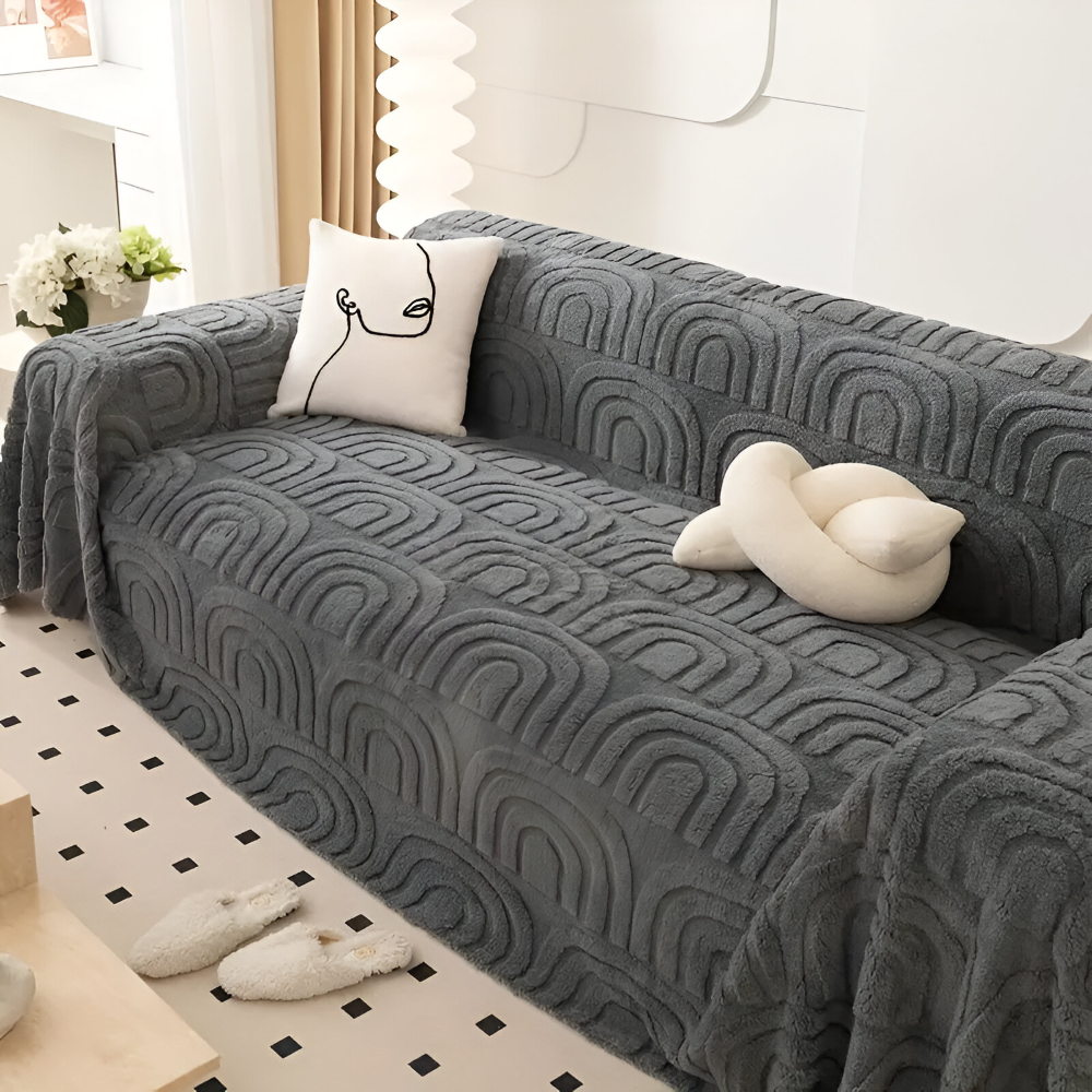 Jacquard sofaovertræk i velour – blødt og multifunktionelt design