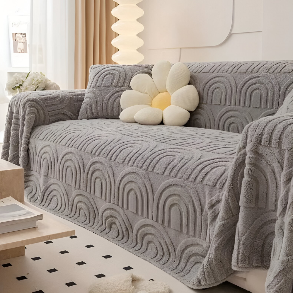 Jacquard sofaovertræk i velour – blødt og multifunktionelt design