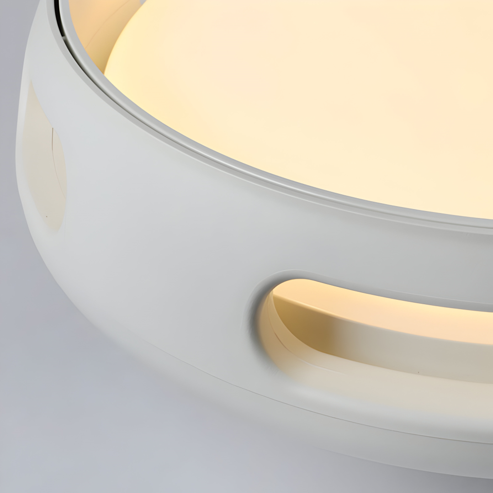 Bladløs LED loftventilator med lys – rund nordisk design