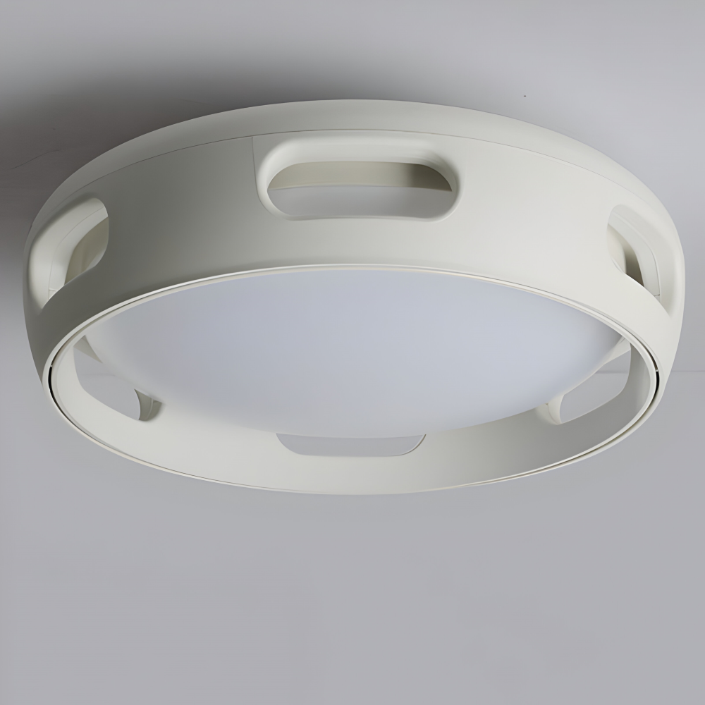 Bladløs LED loftventilator med lys – rund nordisk design