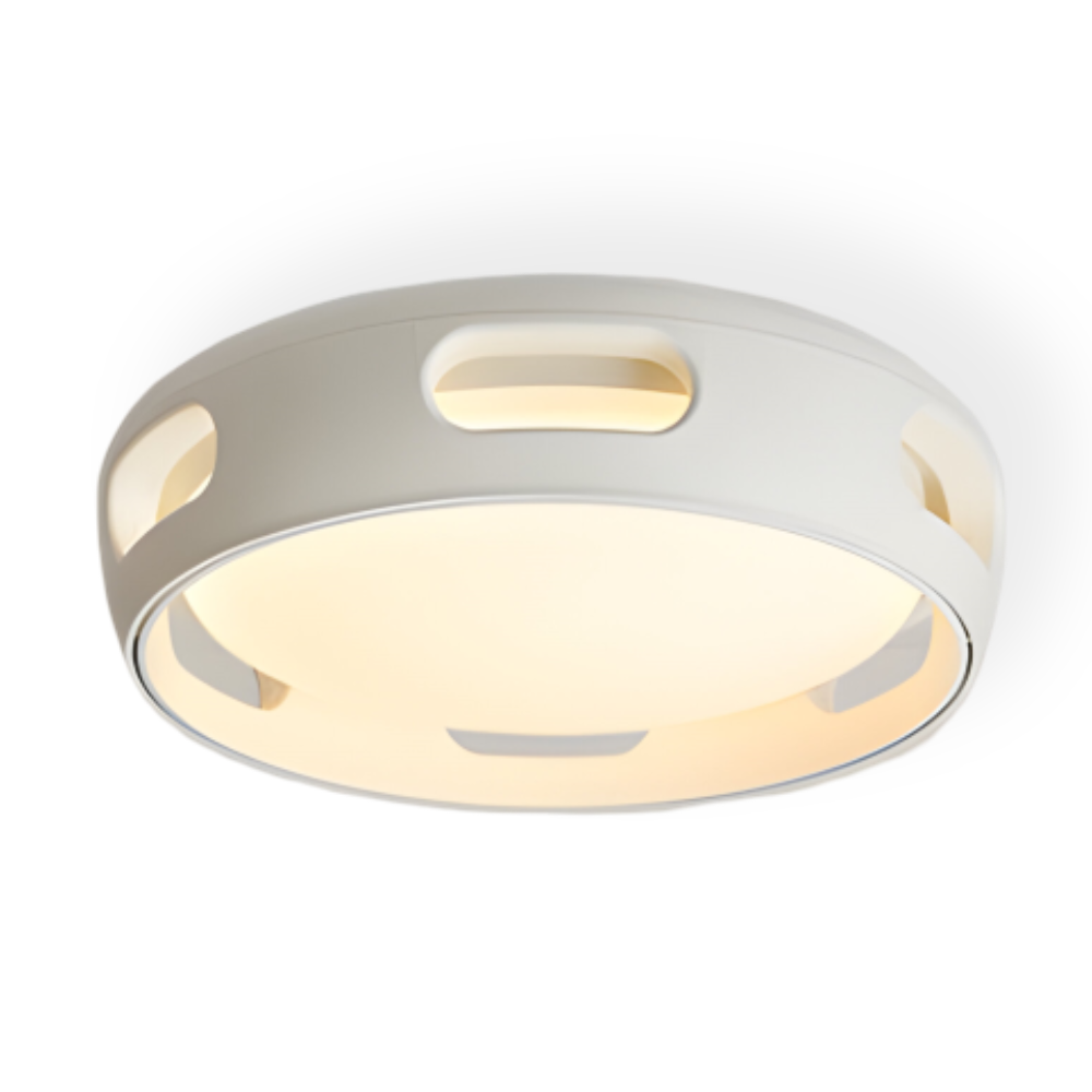 Bladløs LED loftventilator med lys – rund nordisk design