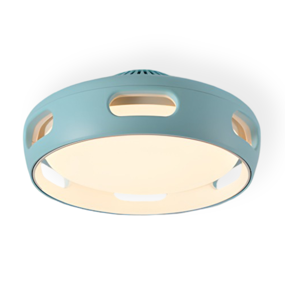 Bladløs LED loftventilator med lys – rund nordisk design
