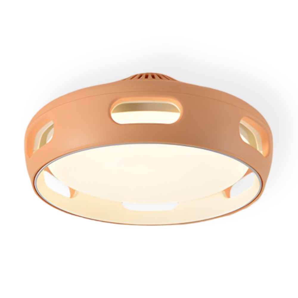 Bladløs LED loftventilator med lys – rund nordisk design