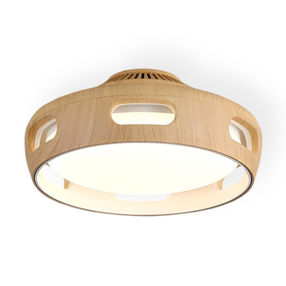 Bladløs LED loftventilator med lys – rund nordisk design