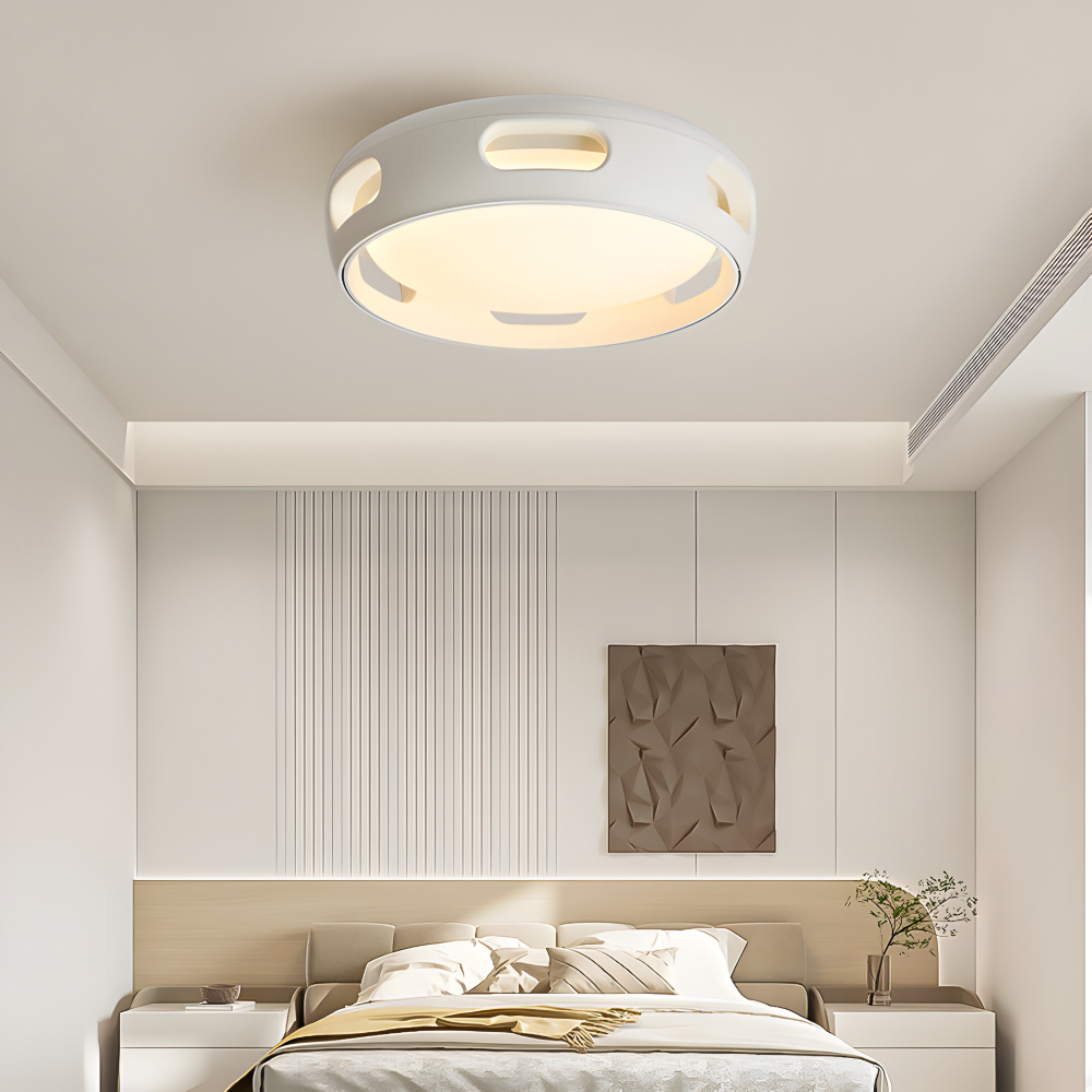 Bladløs LED loftventilator med lys – rund nordisk design