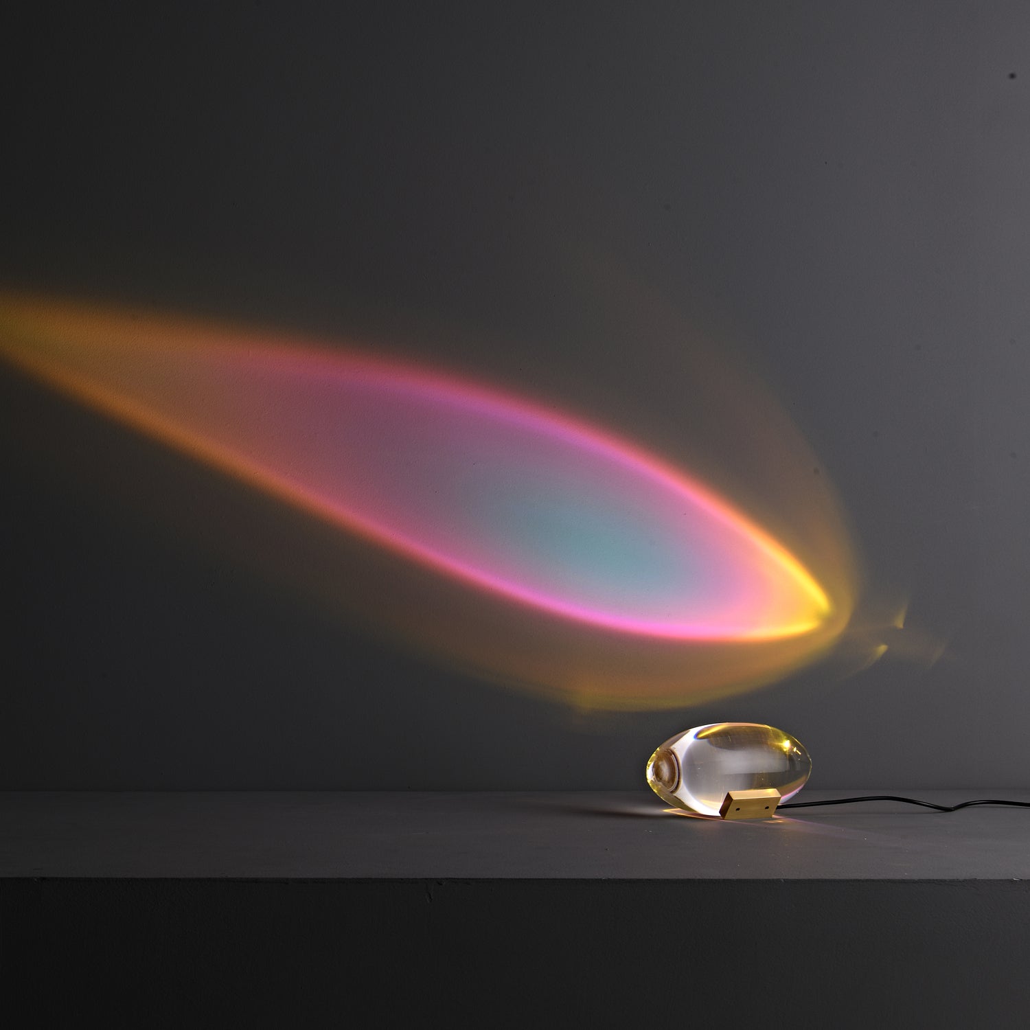 Bordlampe i krystal med LED – dekorativ lampe med stemningslys