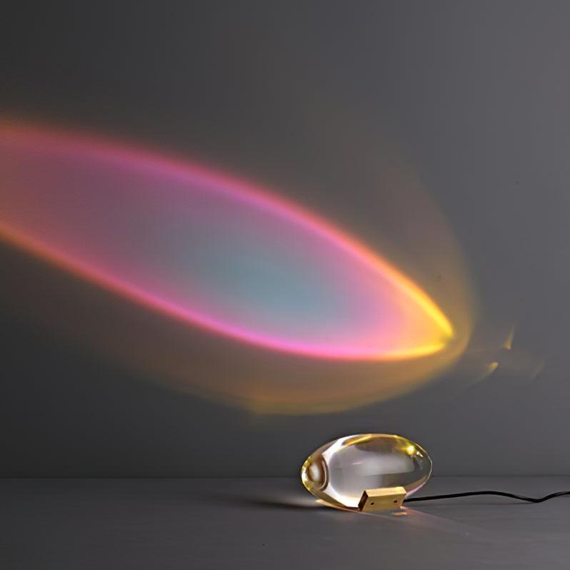 Bordlampe i krystal med LED – dekorativ lampe med stemningslys
