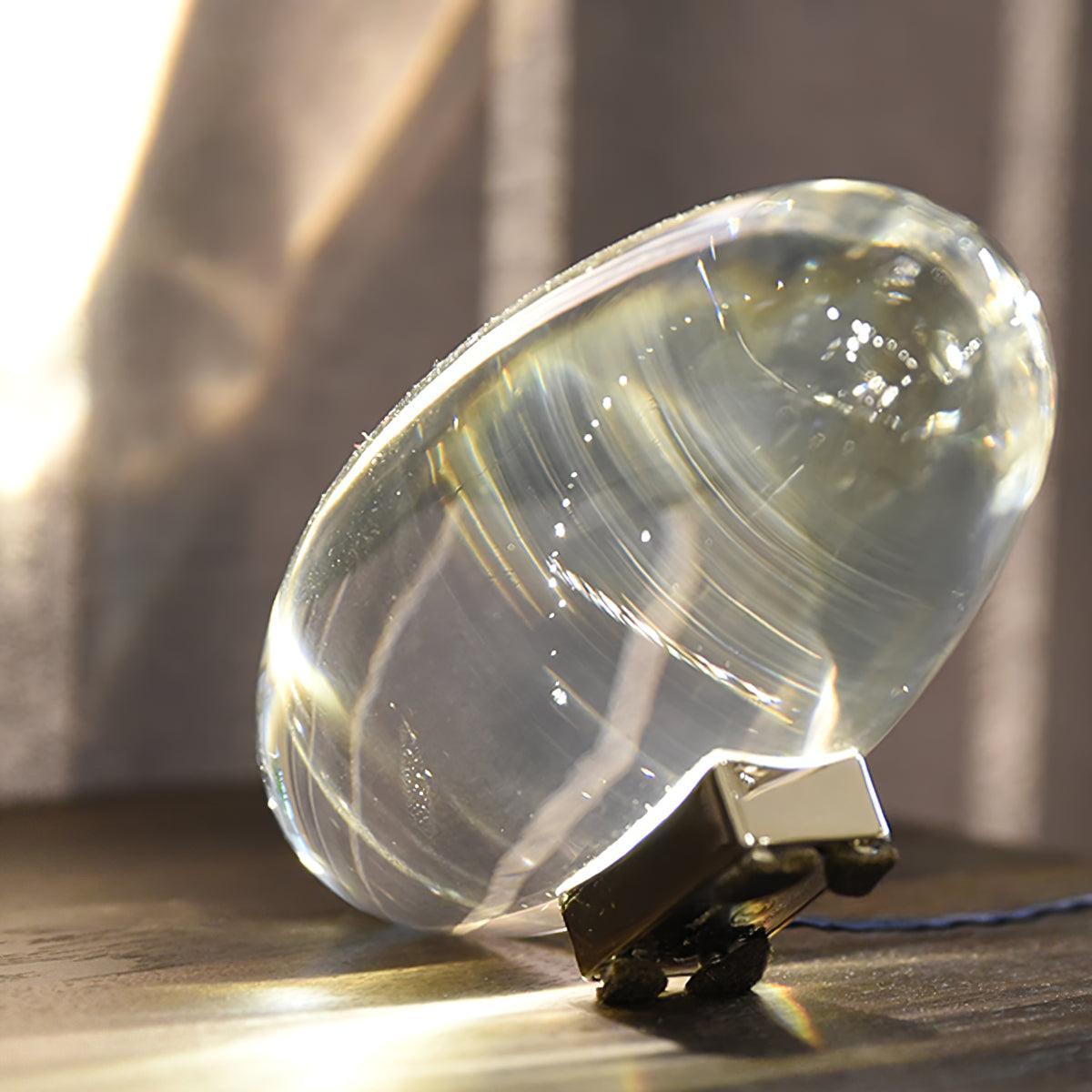 Bordlampe i krystal med LED – dekorativ lampe med stemningslys