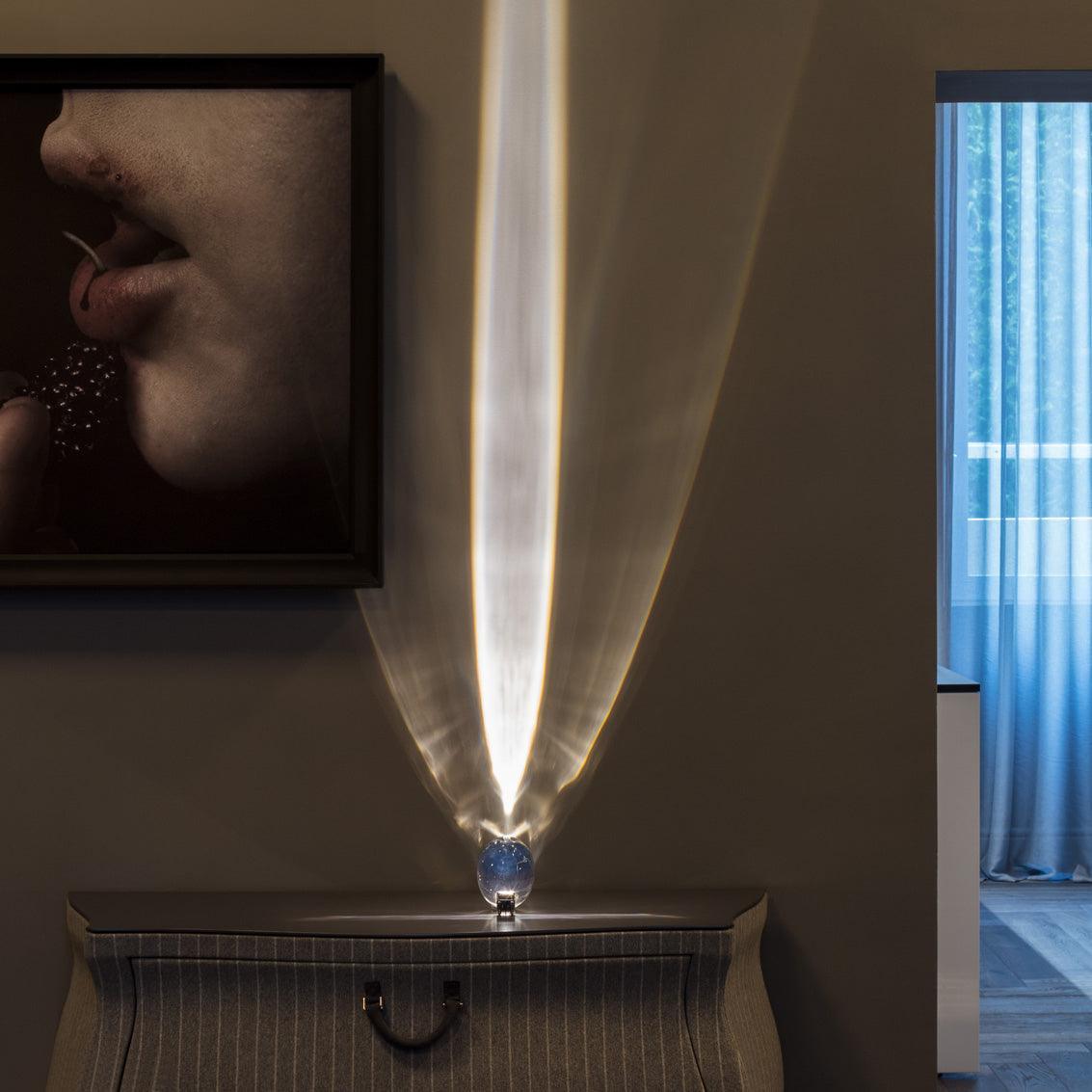 Bordlampe i krystal med LED – dekorativ lampe med stemningslys