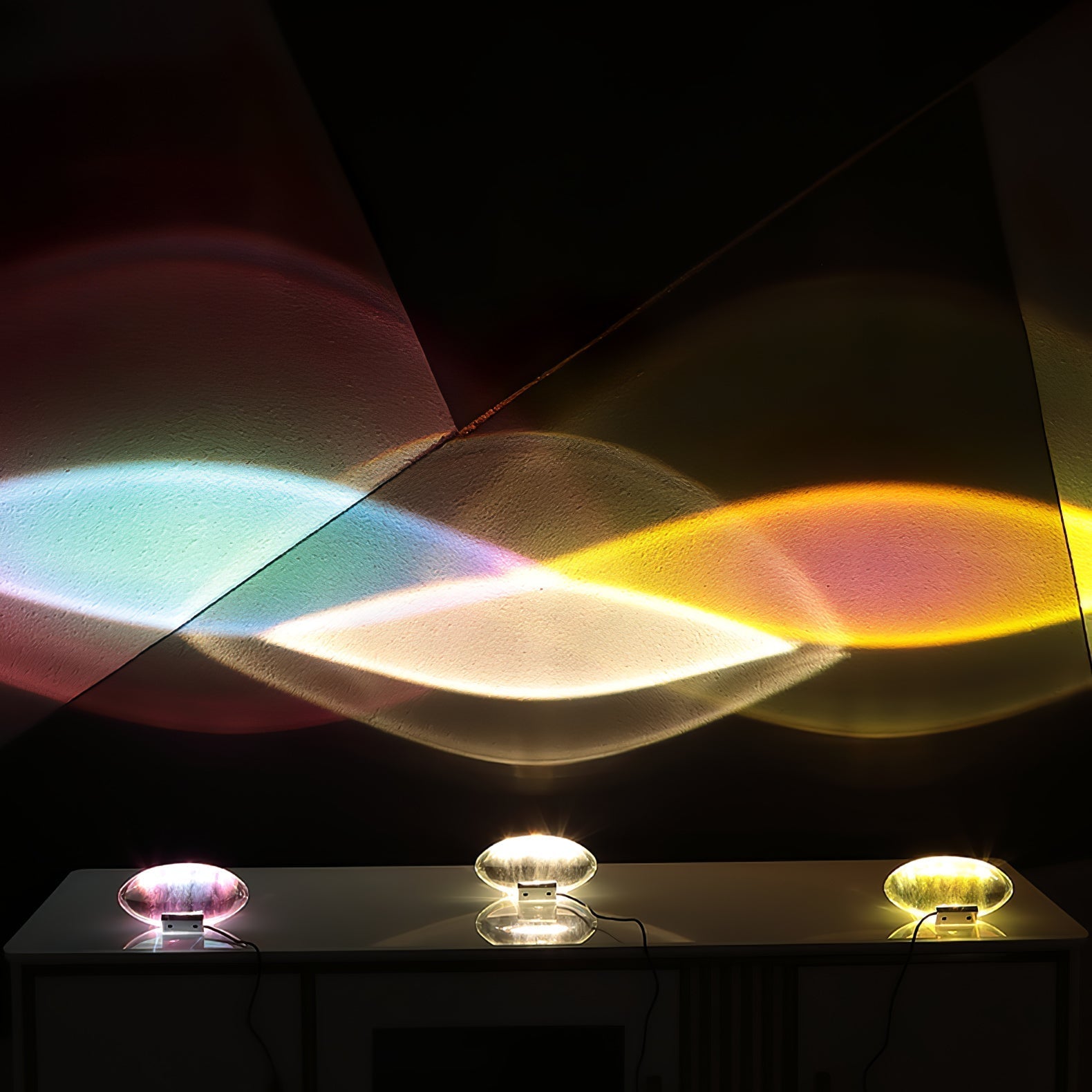 Bordlampe i krystal med LED – dekorativ lampe med stemningslys