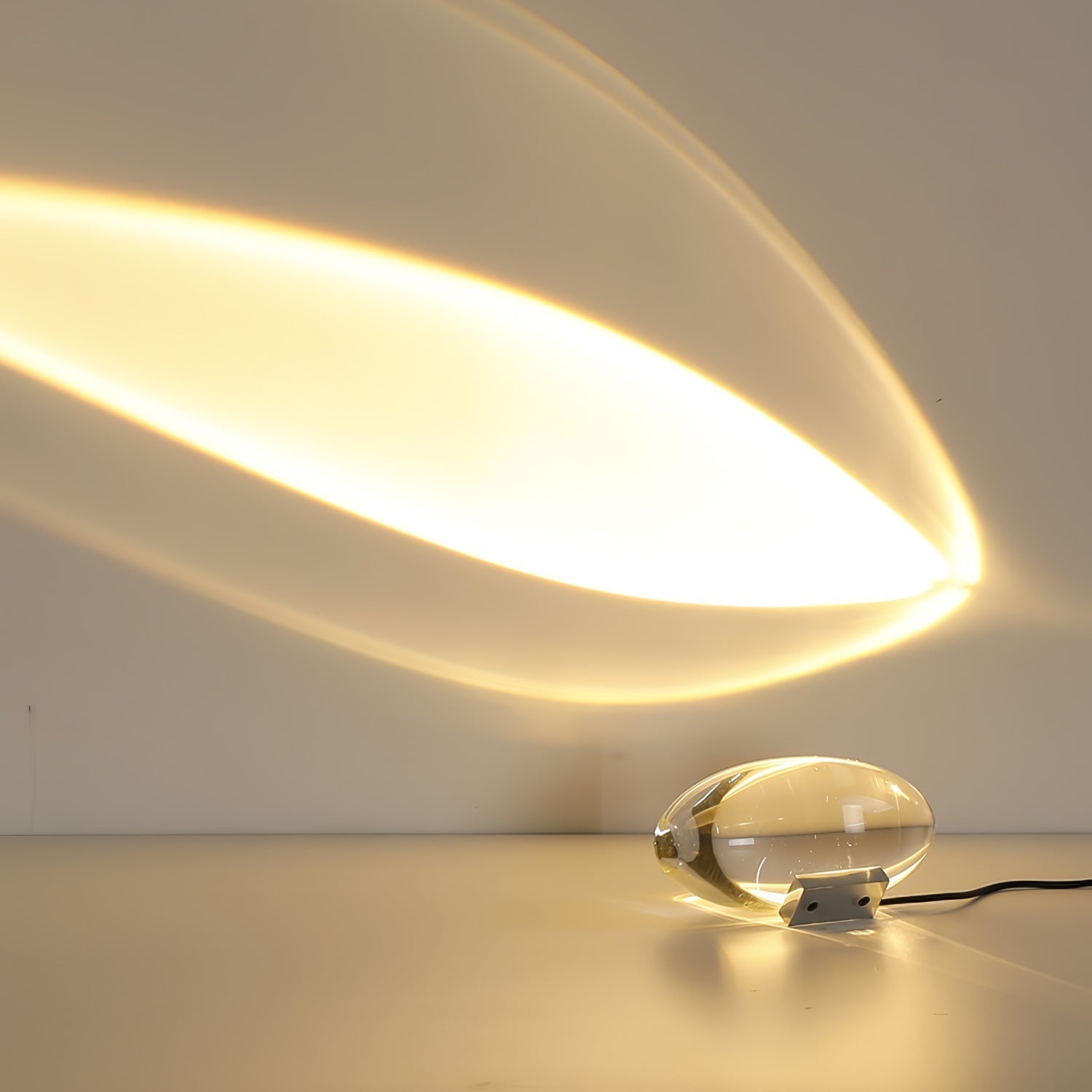 Bordlampe i krystal med LED – dekorativ lampe med stemningslys