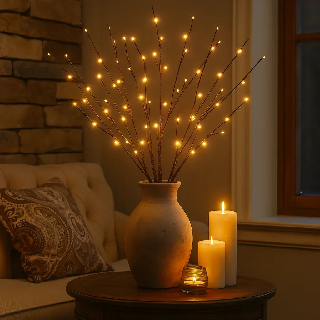 LED grenbelysning 68 cm – dekorative grene med 120 varm hvide LED