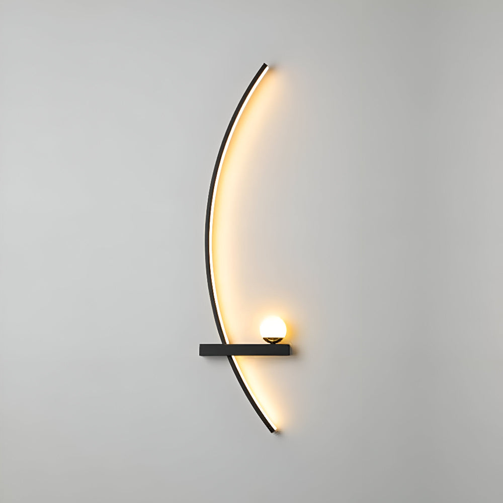 Buet væglampe i aluminium – moderne LED lampe med dæmpbart lys