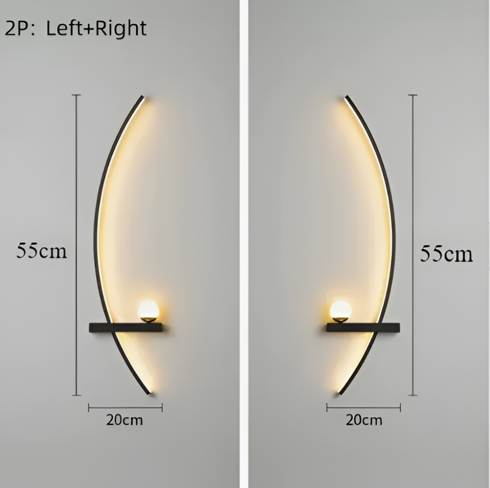 Buet væglampe i aluminium – moderne LED lampe med dæmpbart lys