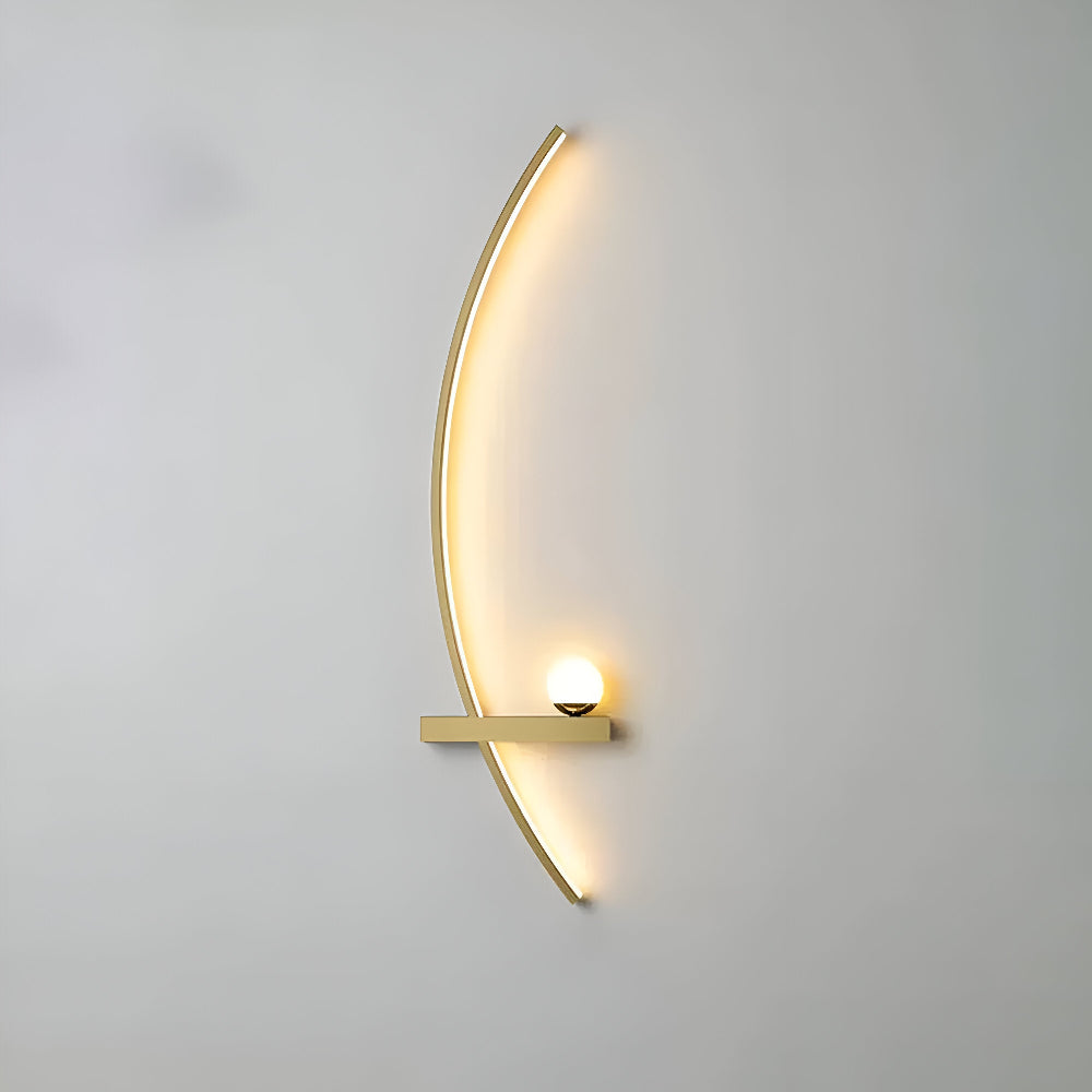 Buet væglampe i aluminium – moderne LED lampe med dæmpbart lys