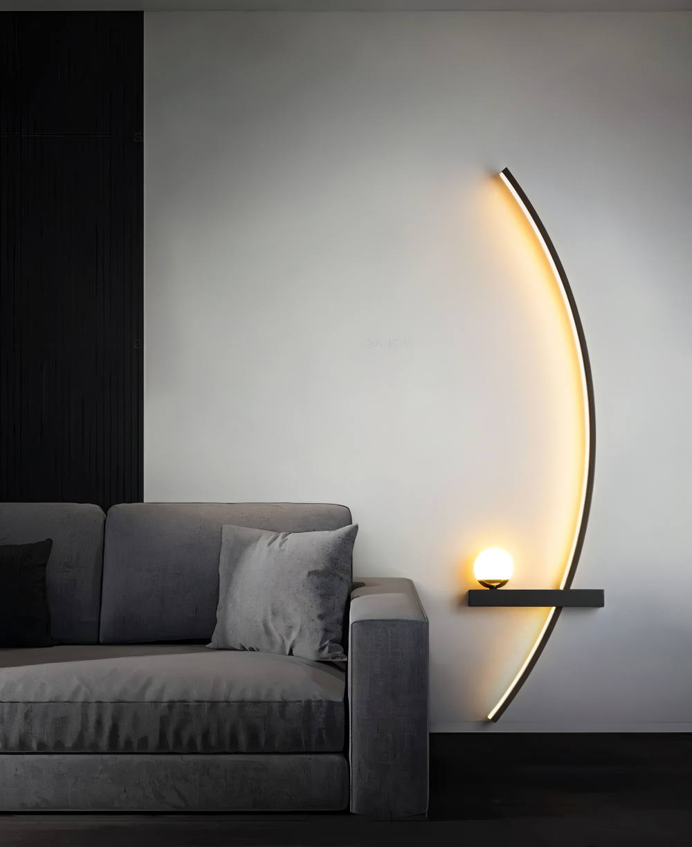 Buet væglampe i aluminium – moderne LED lampe med dæmpbart lys