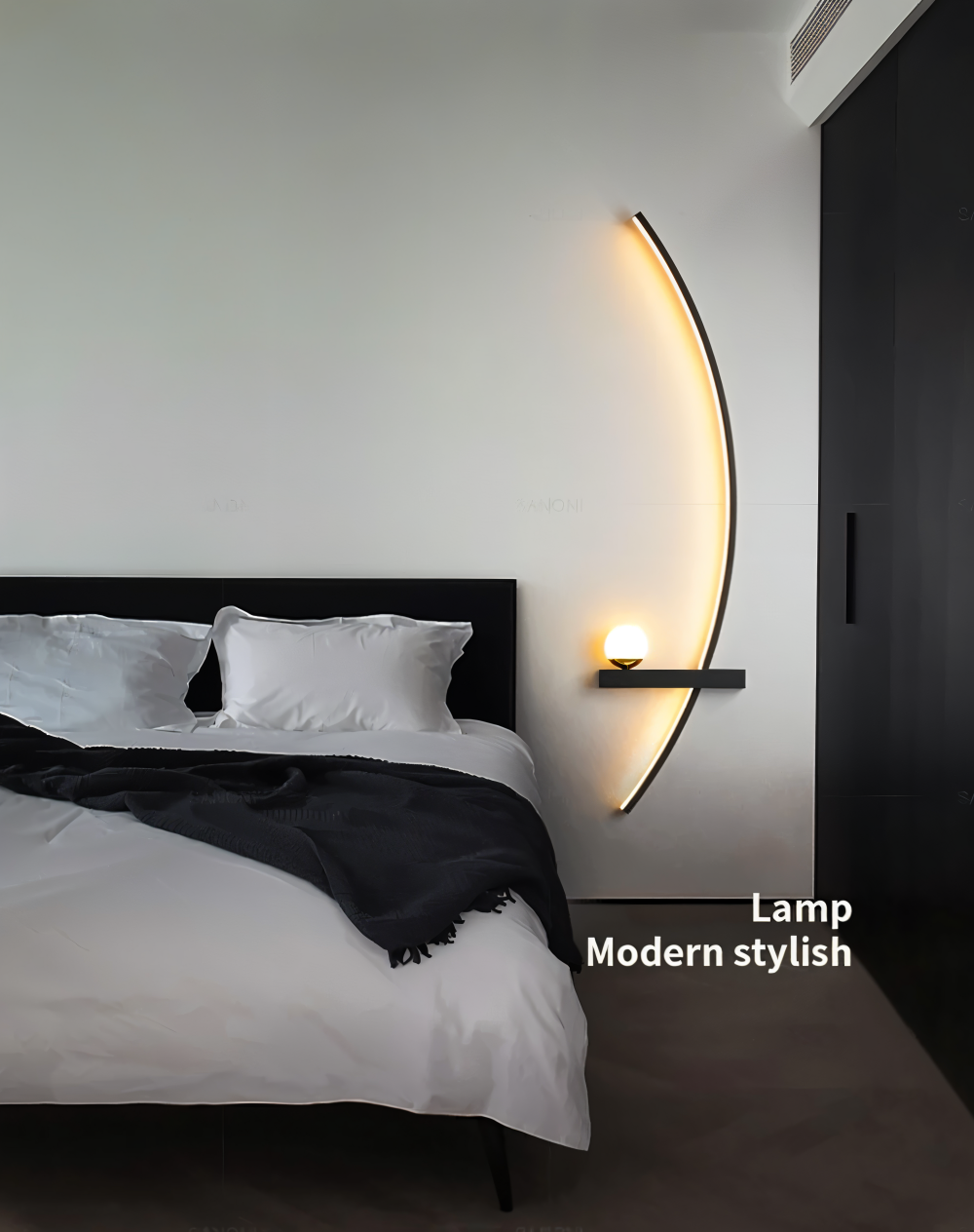 Buet væglampe i aluminium – moderne LED lampe med dæmpbart lys