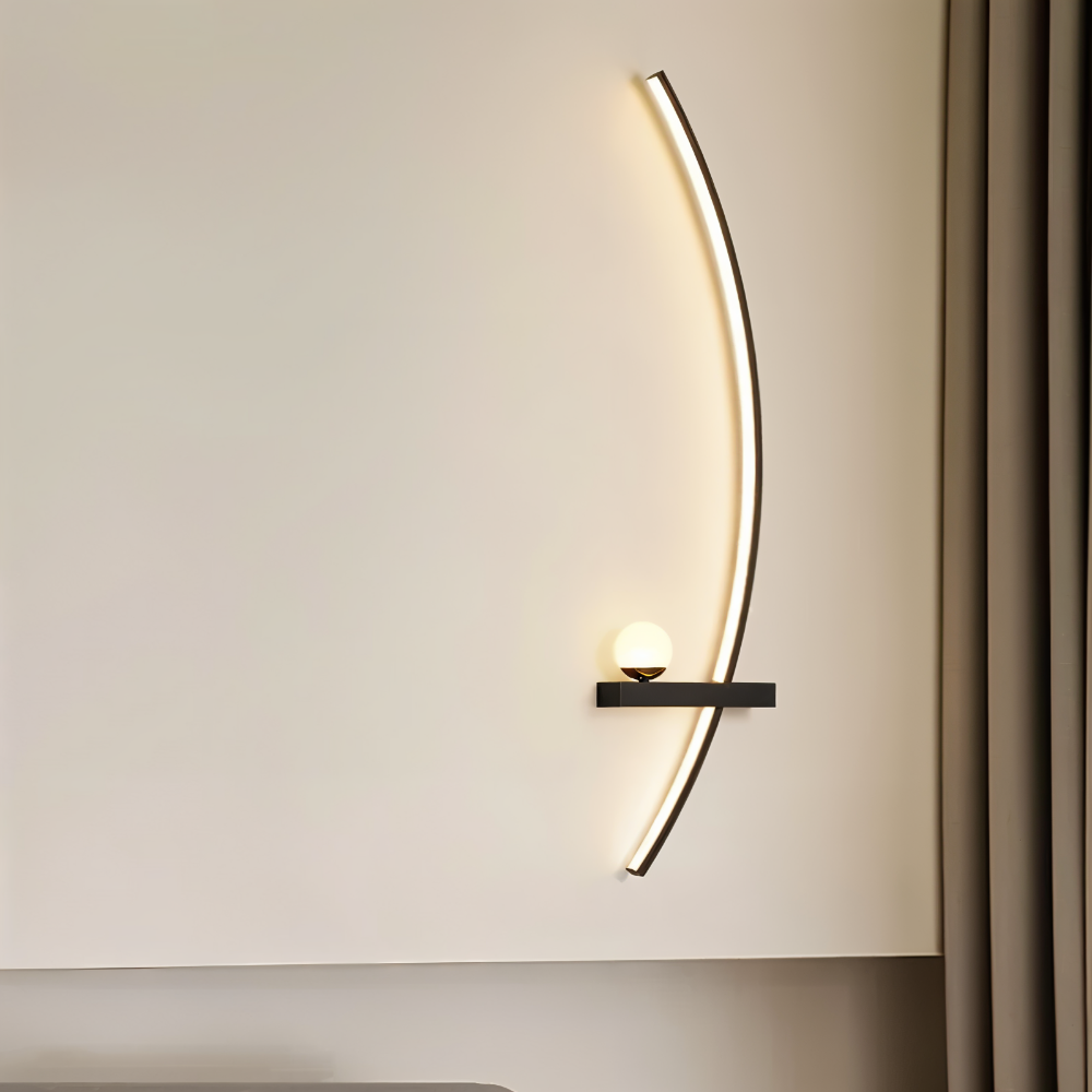 Buet væglampe i aluminium – moderne LED lampe med dæmpbart lys