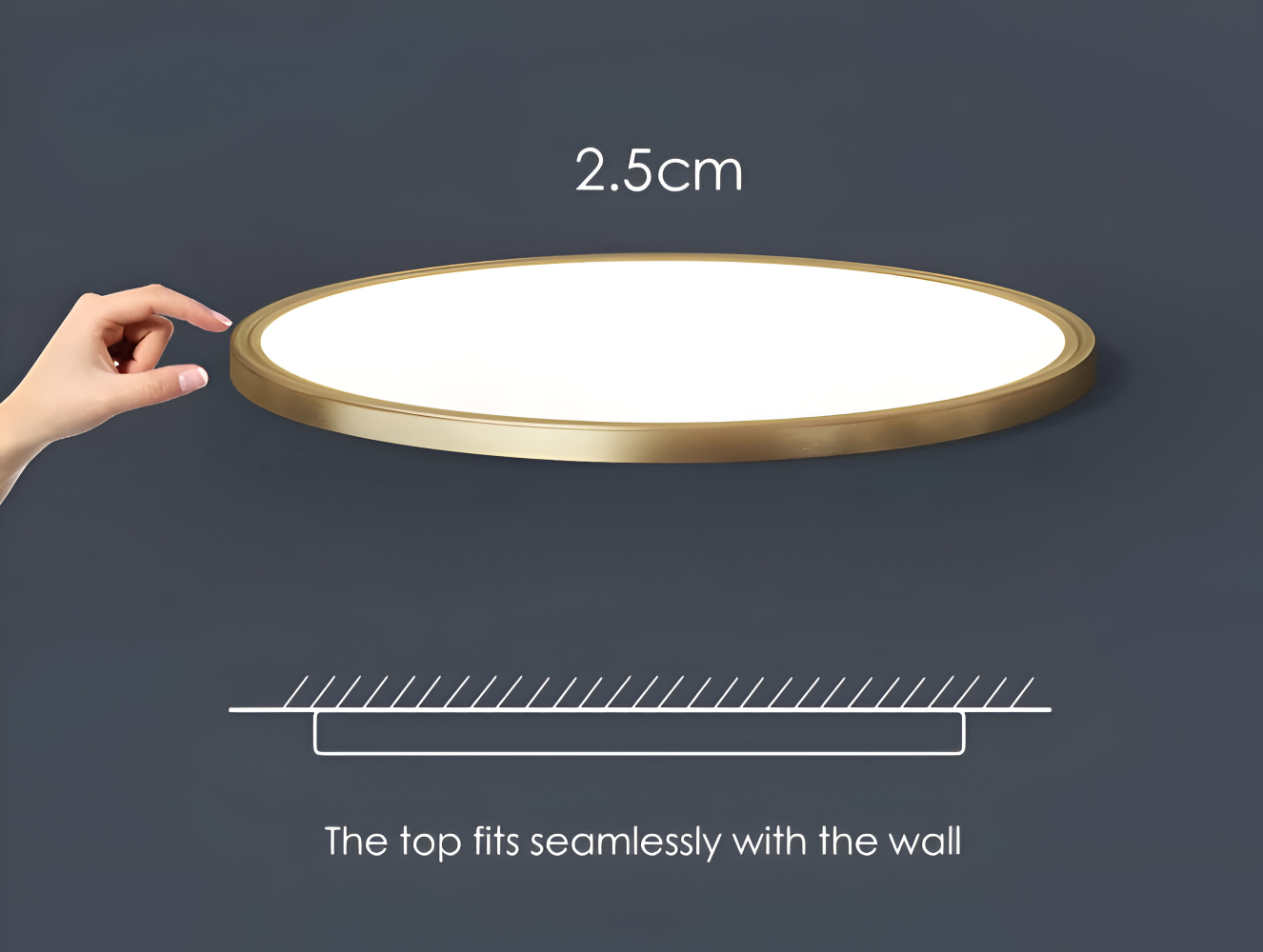 Ultratynd rund LED loftlampe i bronze – elegant og moderne design