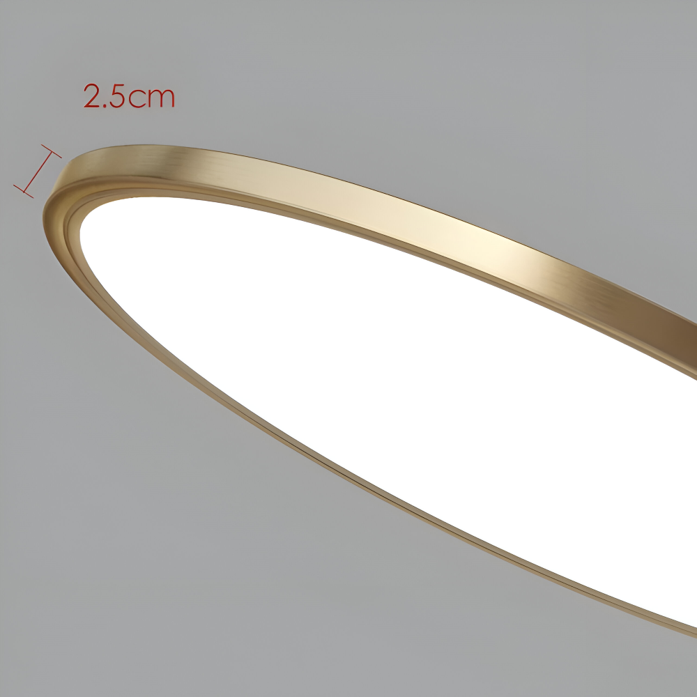 Ultratynd rund LED loftlampe i bronze – elegant og moderne design