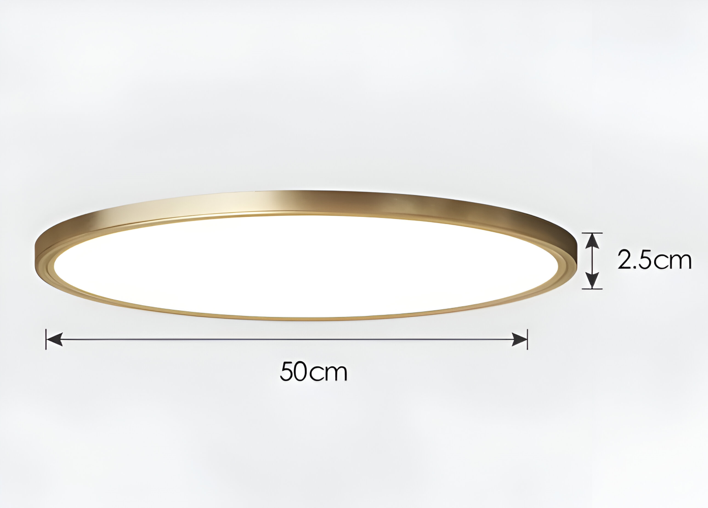 Ultratynd rund LED loftlampe i bronze – elegant og moderne design