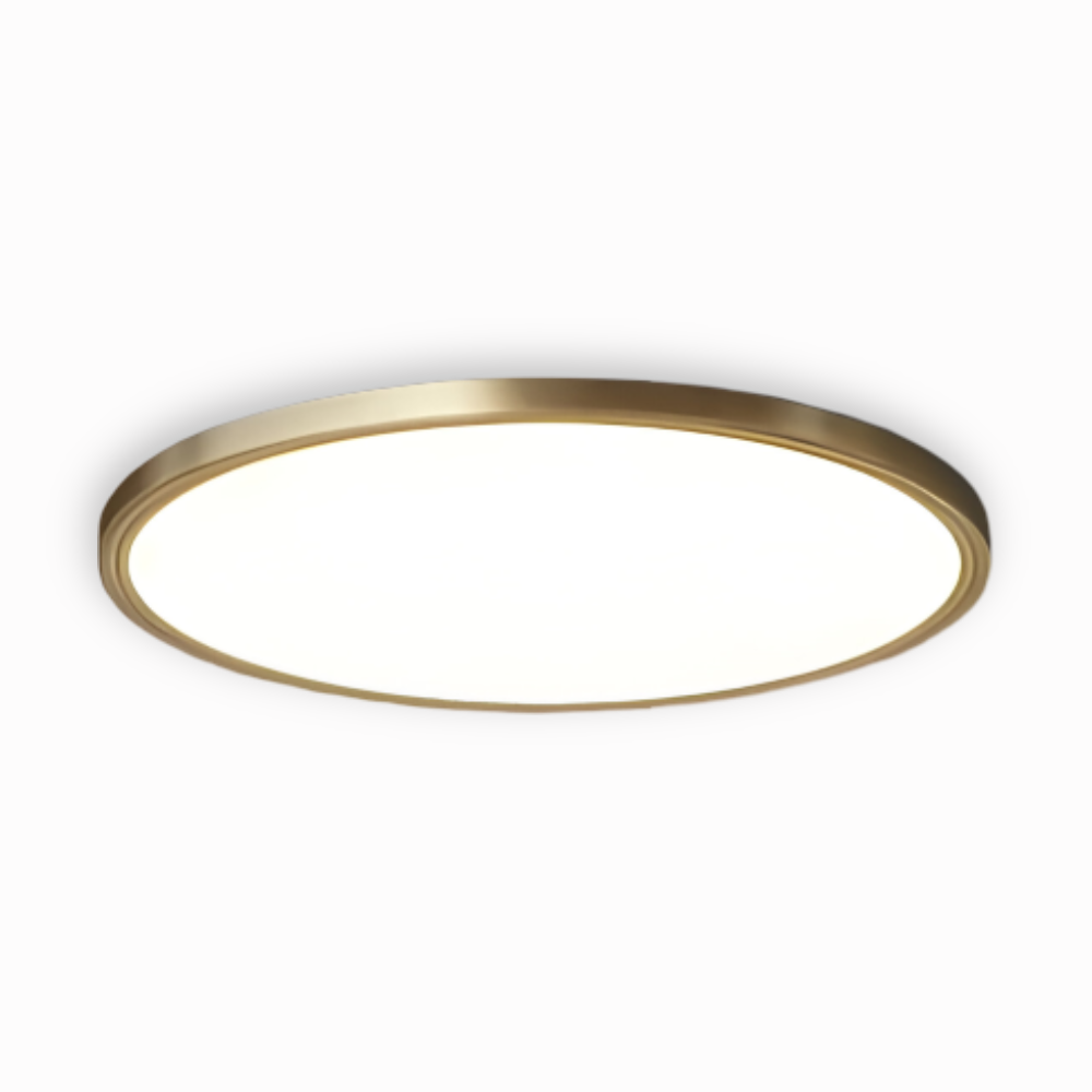 Ultratynd rund LED loftlampe i bronze – elegant og moderne design
