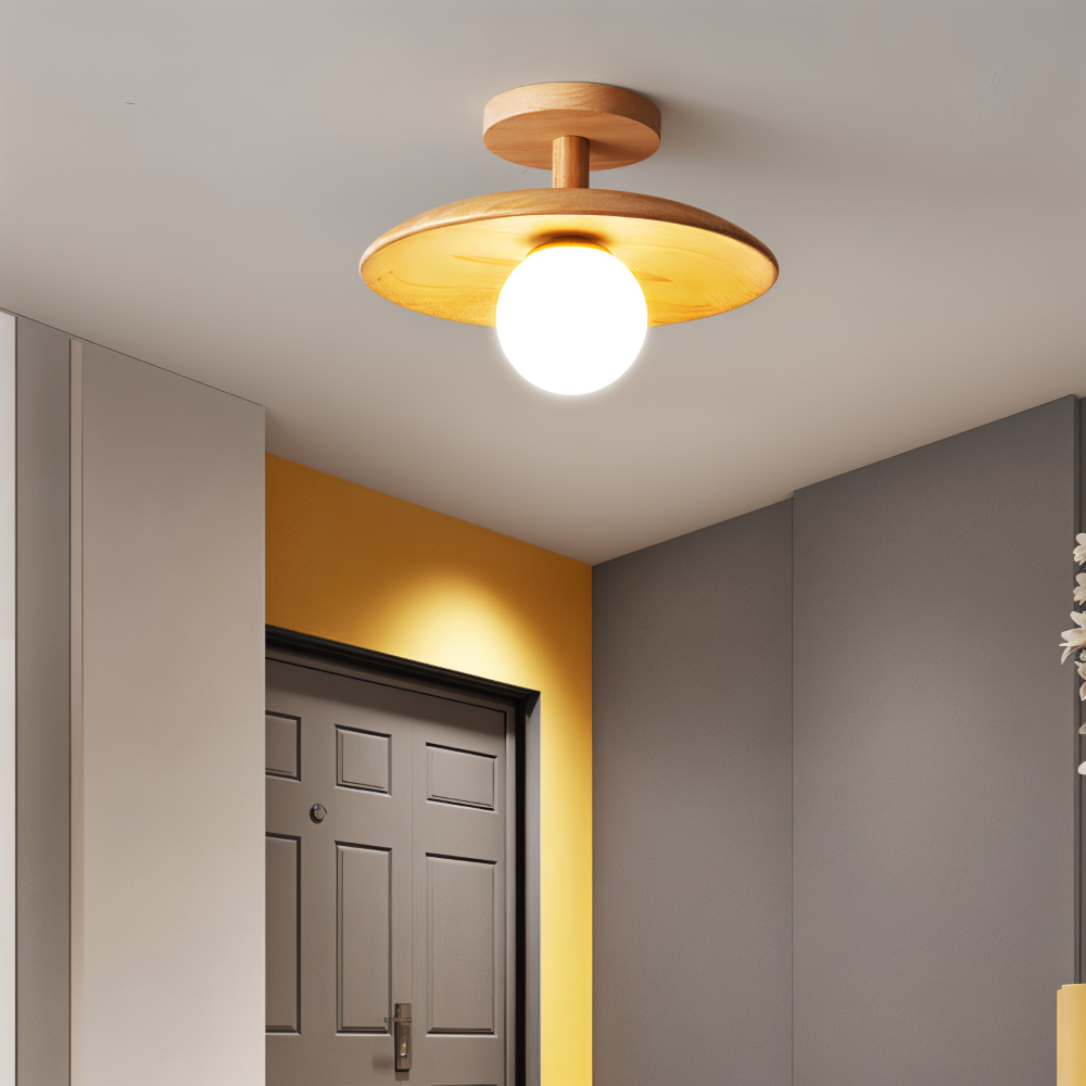 LumaWood Loftlampe – Moderne Træ Loftlampe med Indbygget LED