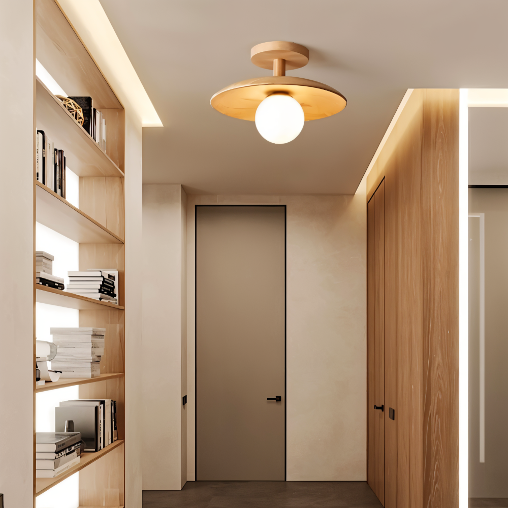 LumaWood Loftlampe – Moderne Træ Loftlampe med Indbygget LED