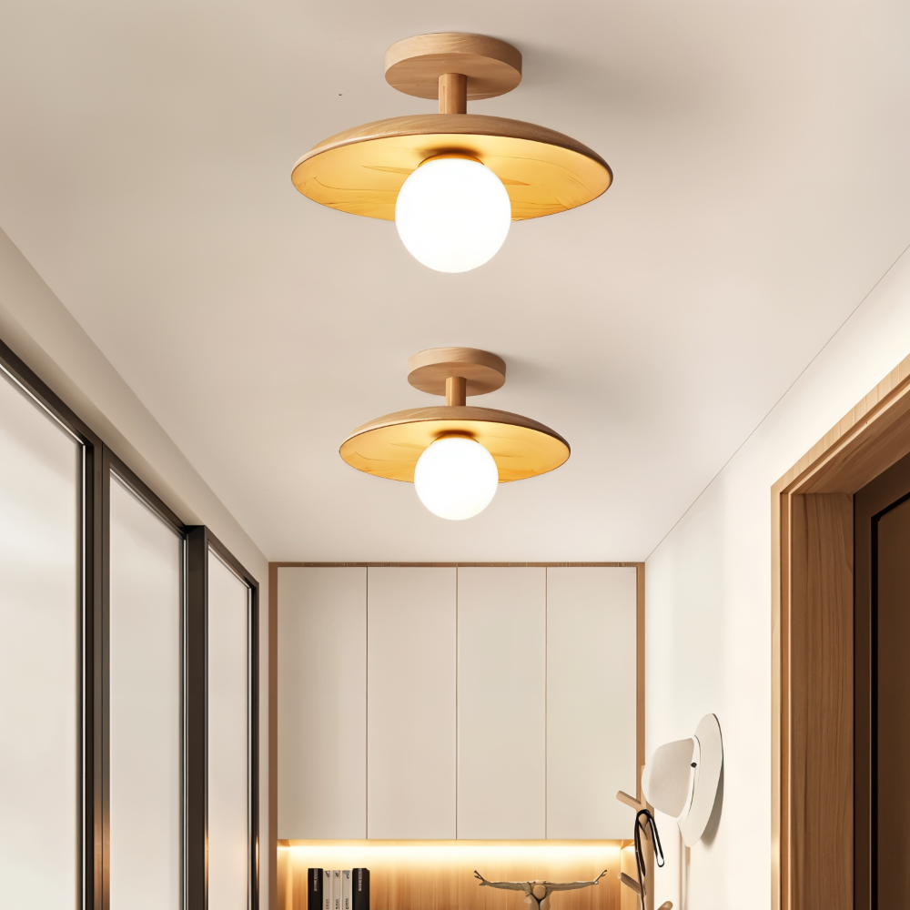 LumaWood Loftlampe – Moderne Træ Loftlampe med Indbygget LED