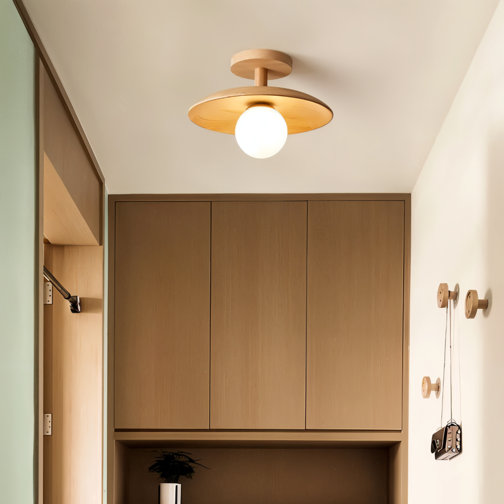 LumaWood Loftlampe – Moderne Træ Loftlampe med Indbygget LED