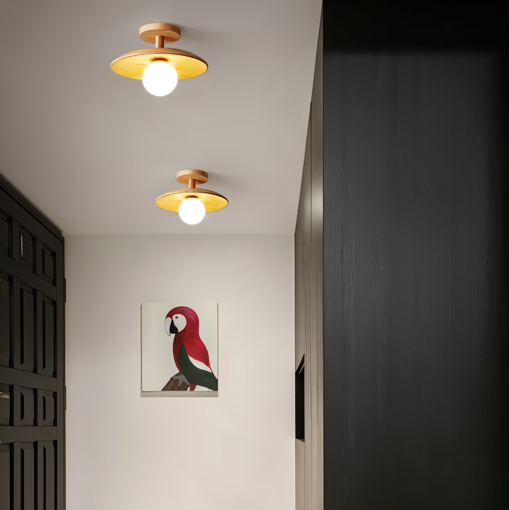 LumaWood Loftlampe – Moderne Træ Loftlampe med Indbygget LED