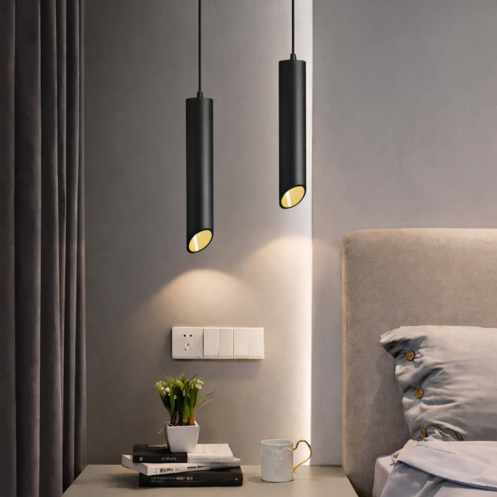 Lunexo Tube Pendellampe – Moderne LED Pendel i Sort eller Hvid Aluminium