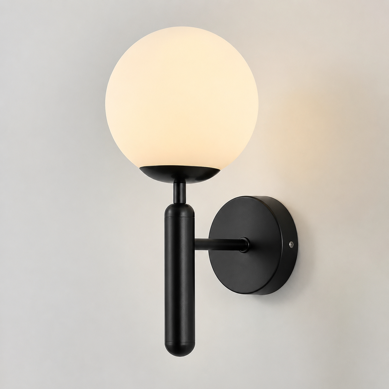 Væglampe i kobber med rund design – varm LED belysning