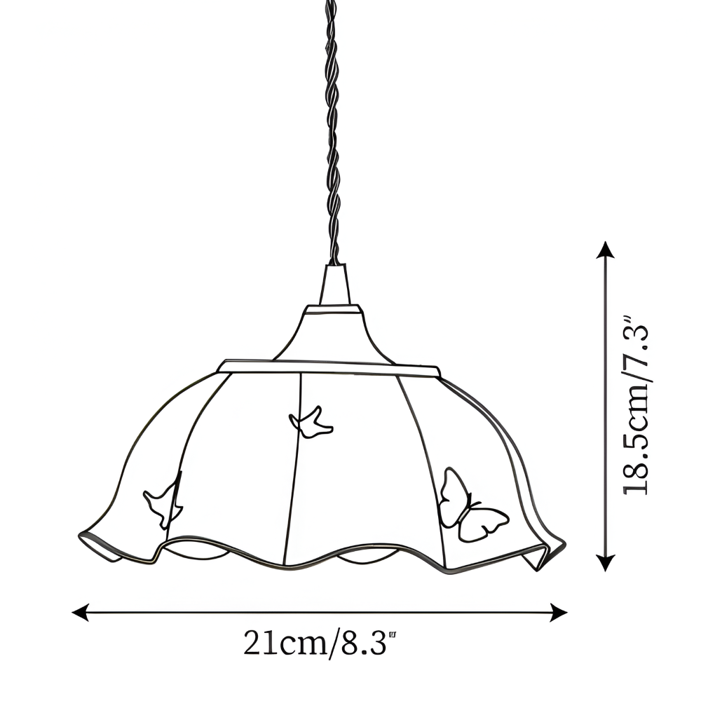 Keramisk pendellampe med sommerfugledesign – LED loftlampe i elegant stil