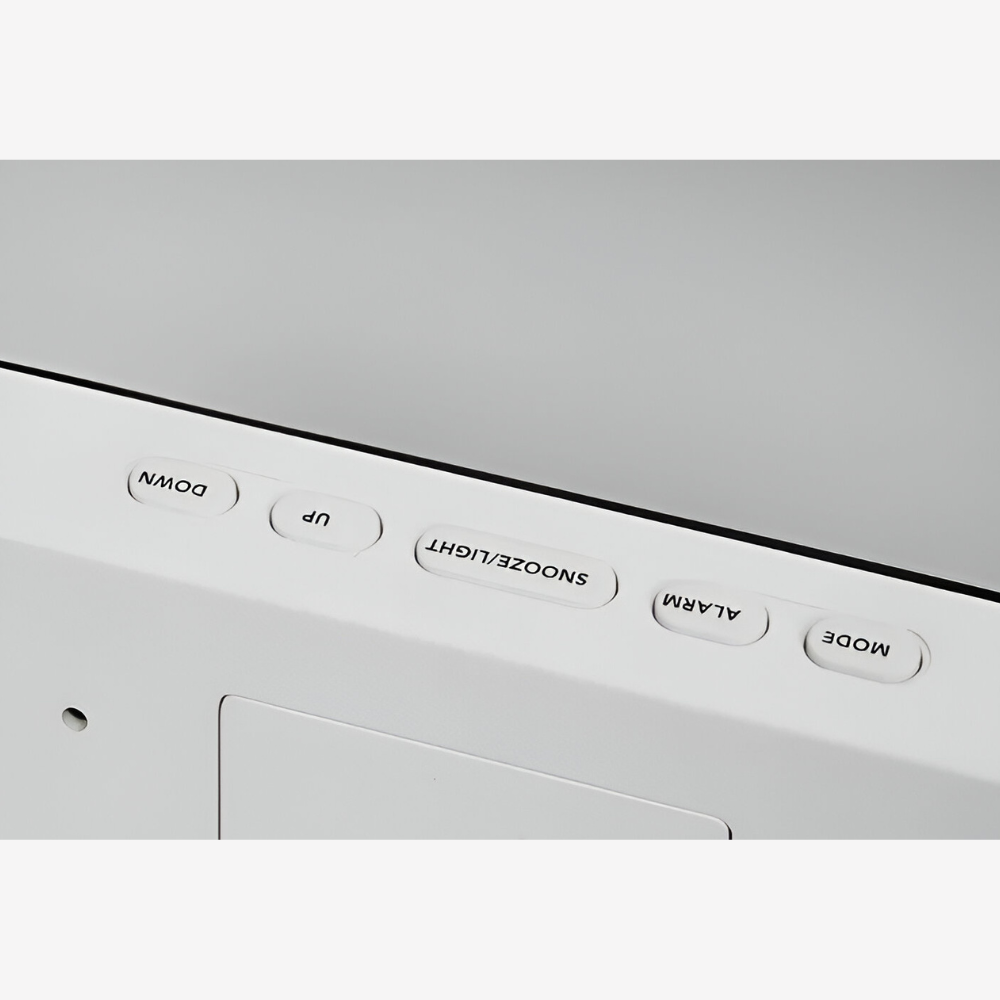 Digital LED vækkeur i moderne design – lydløs og minimalistisk