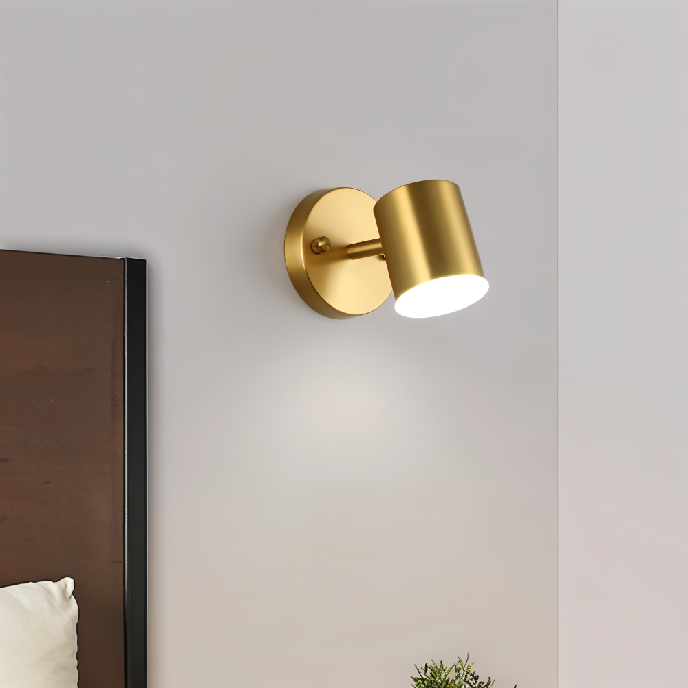 Cylindrisk væglampe i metal – moderne LED spot til indendørs