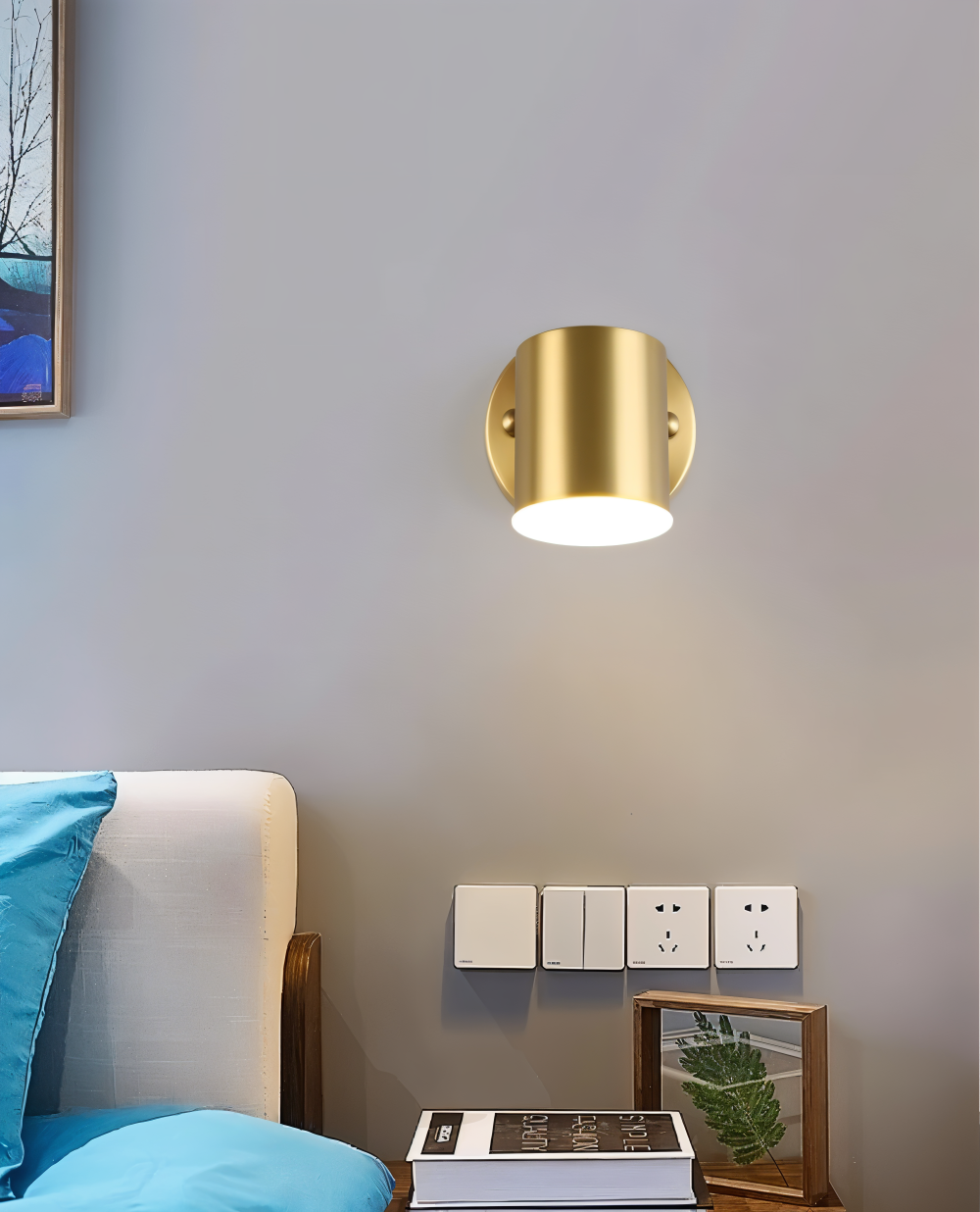 Cylindrisk væglampe i metal – moderne LED spot til indendørs
