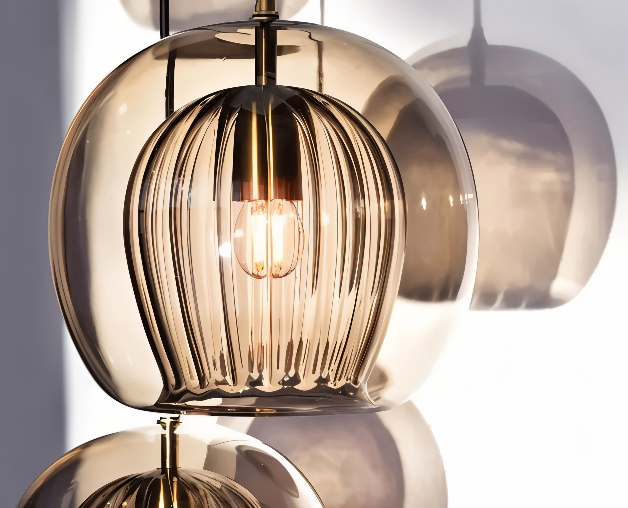 Gloréa Pendellampe – Kugleformet Glaspendel med Vintage Elegance