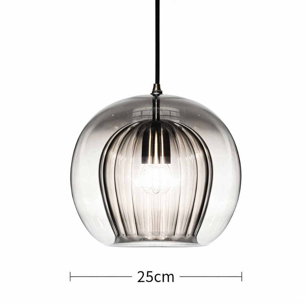 Gloréa Pendellampe – Kugleformet Glaspendel med Vintage Elegance